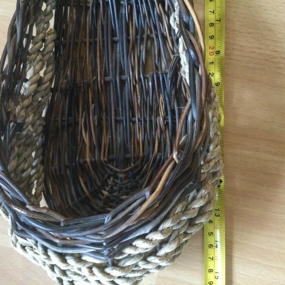 Decorative Wicker Wall Pocket Boho Planter 12" Basket - Picture 11 of 14